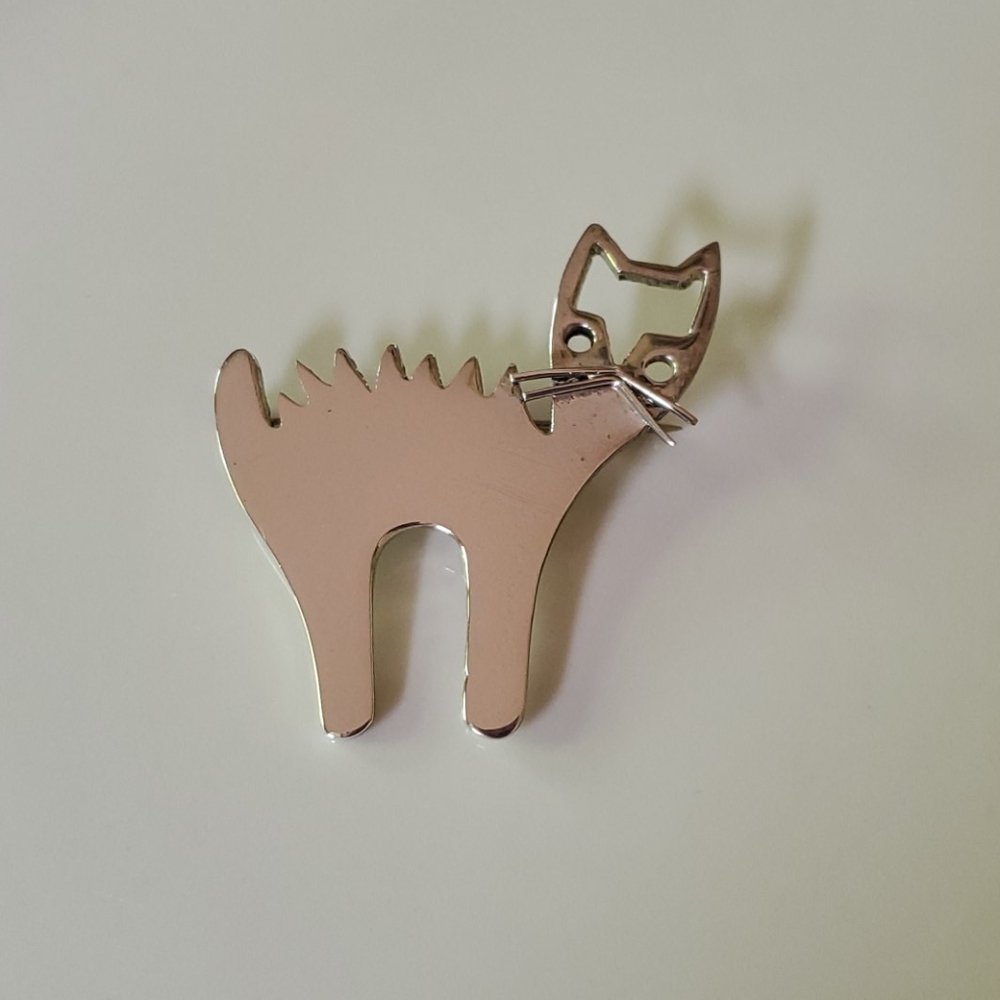 Sterling cat pin